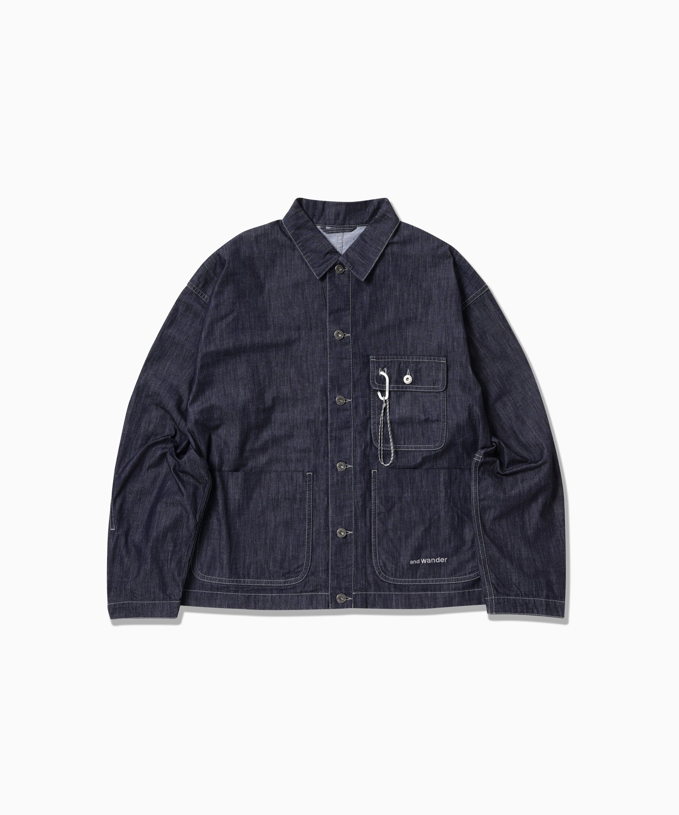 and wander dry easy denim shirts jacket アンドワンダー ジャケット・アウター その他のジャケット・アウター ネイビー【送料無料】