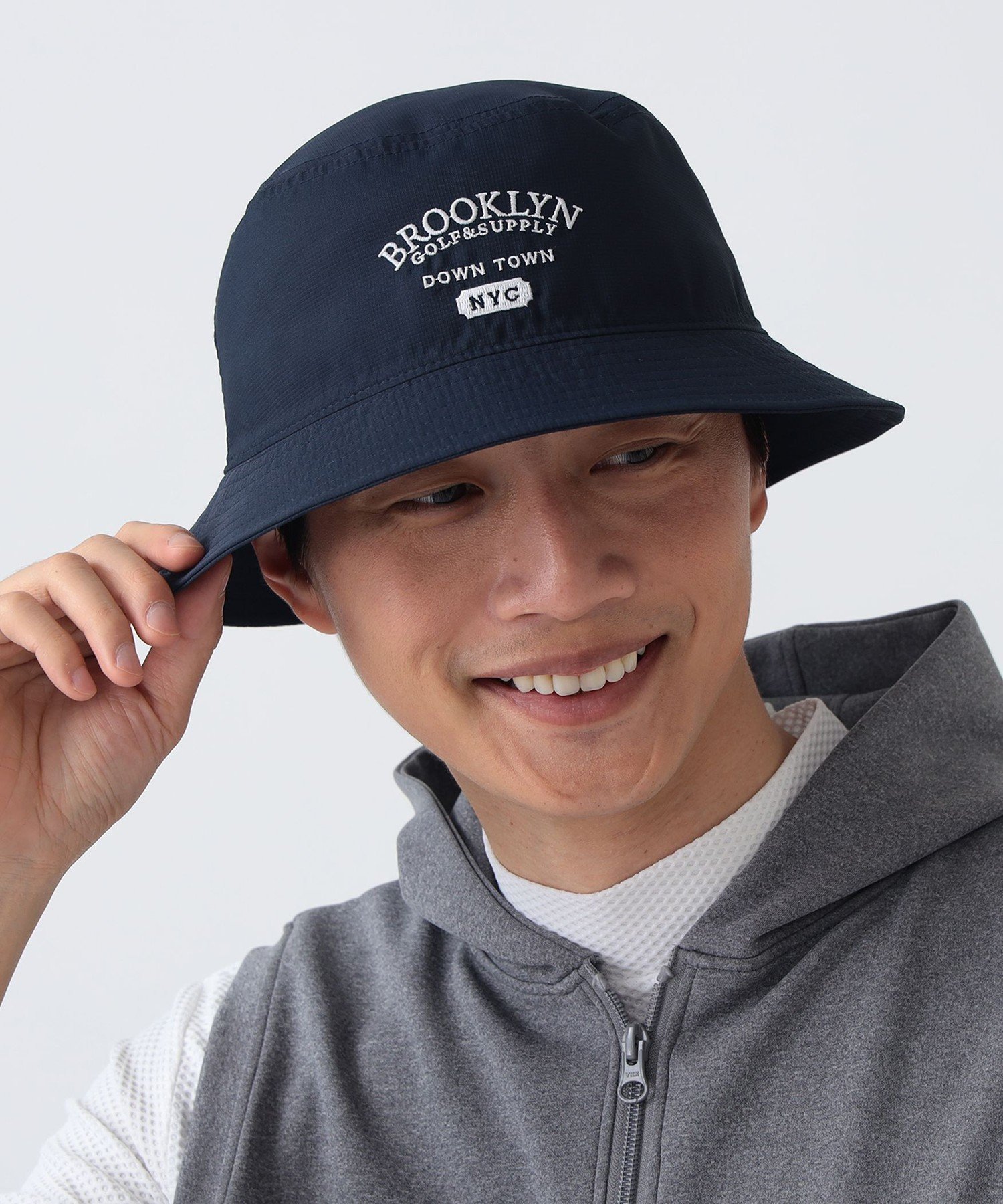 BEAMS GOLF PURPLE LABEL / BROOKLYN バケットハット ビームス ゴルフ 帽子 キャップ ネイビー ホワイト【送料無料】