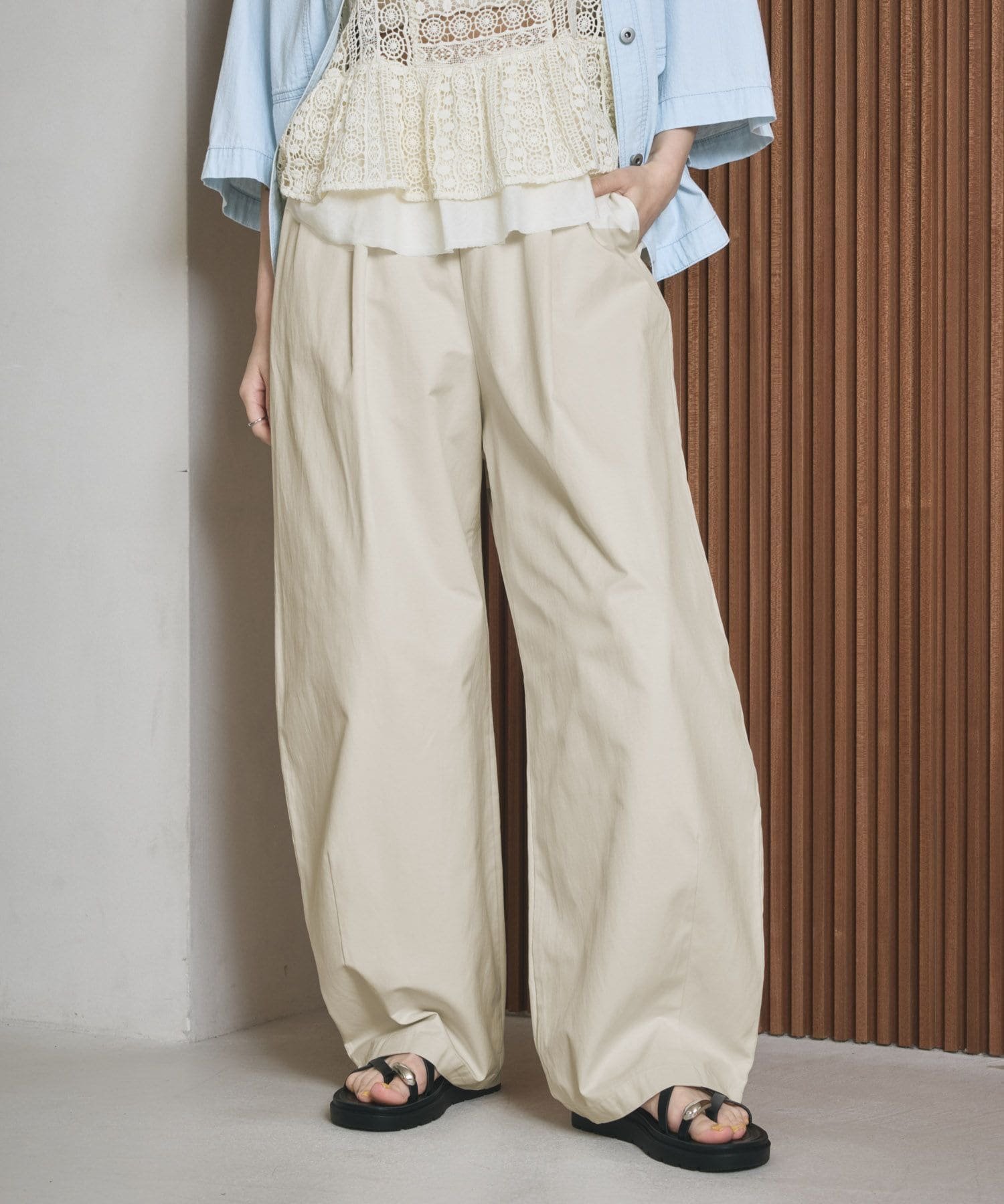 【SALE／35%OFF】LEPSIM イージーコクーンパンツ2 レプシィム パンツ その他のパンツ ブラック ベージュ ホワイト ブラウン stylife-15537084 Rakuten Fashion サンプル画像2
