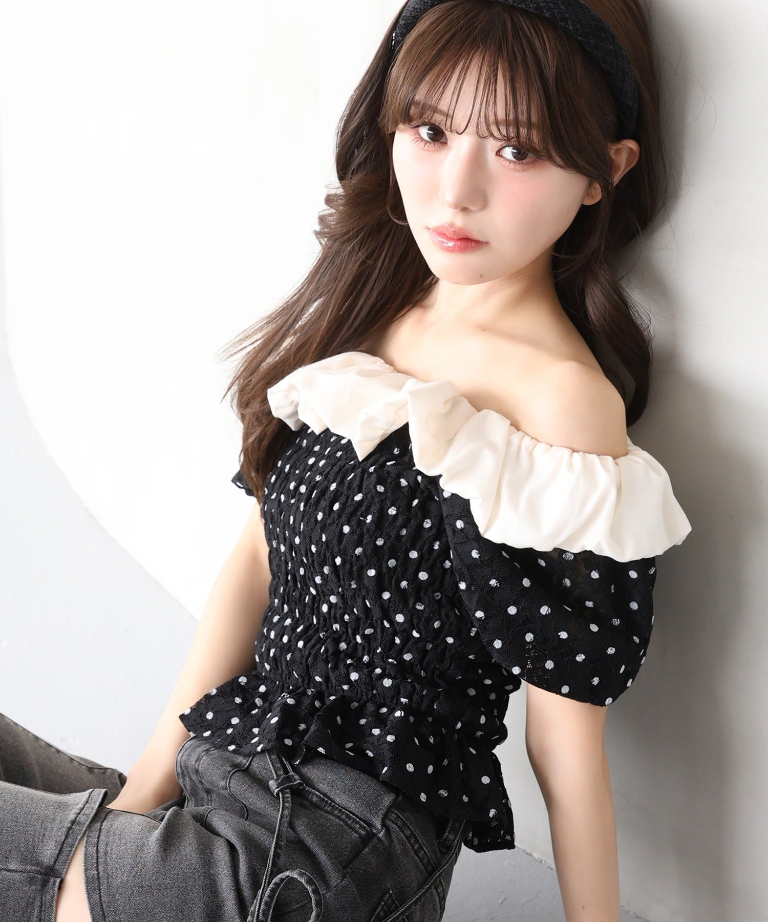 Sleeveless - 【SALE／28%OFF】one after another NICE CLAUP 【ウォッシャブル/しわになりにくい】2WAYシャーリングブラウス ワンアフターアナザー ナイスクラップ トップス シャツ・ブラウス ブラック ホワイト【送料無料】