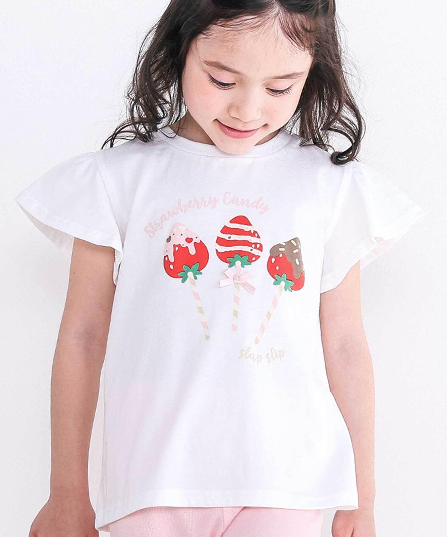 SLAP SLIP 【スララク/吸汗速乾/接触冷感/オーガニックコットン】ときめき女の子半袖Tシャツ(80~130cm) ベベ オンライン ストア トップス カットソー・Tシャツ ホワイト ピンク パープル