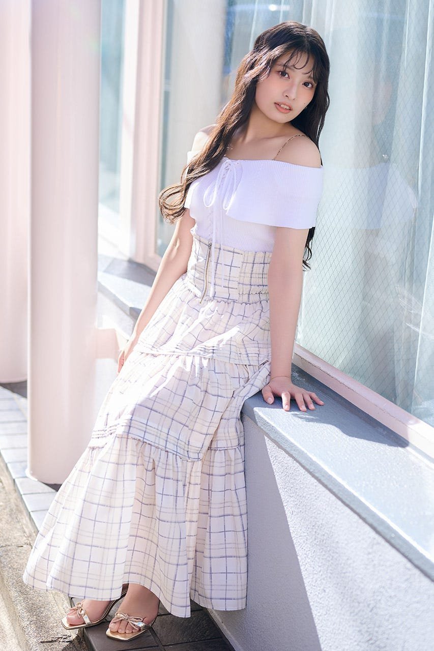 rienda 【AKB48 行天優莉奈さん着用アイテム】ウエストシャーリングタックデザインフレアスカート リエンダ スカート ロング・マキシスカート ブラック イエロー