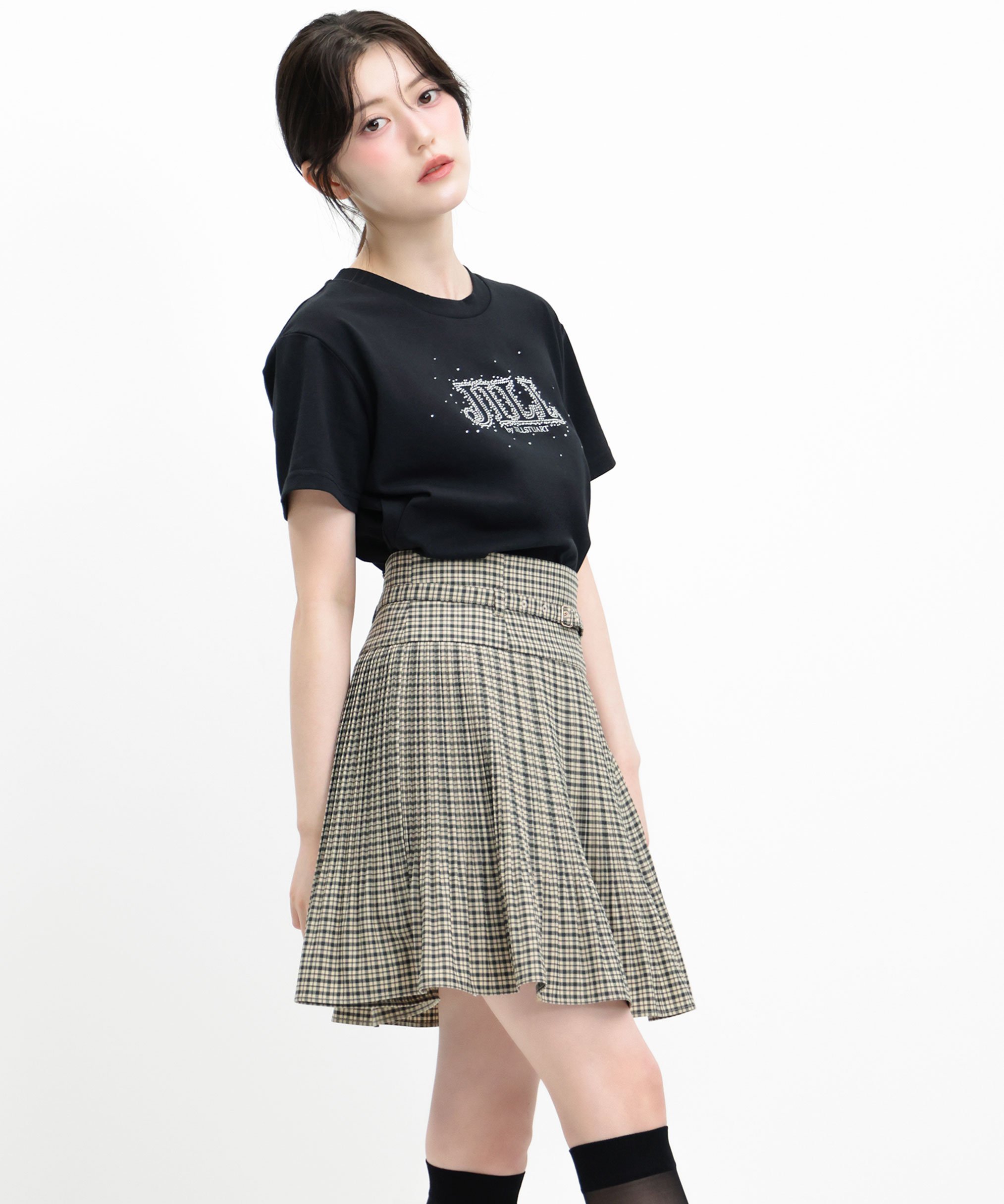 JILL by JILL STUART ベルト付きプリーツミニスカート ジル バイ ジル スチュアート スカート その他のスカート ベージュ グレー ブラウン【送料無料】