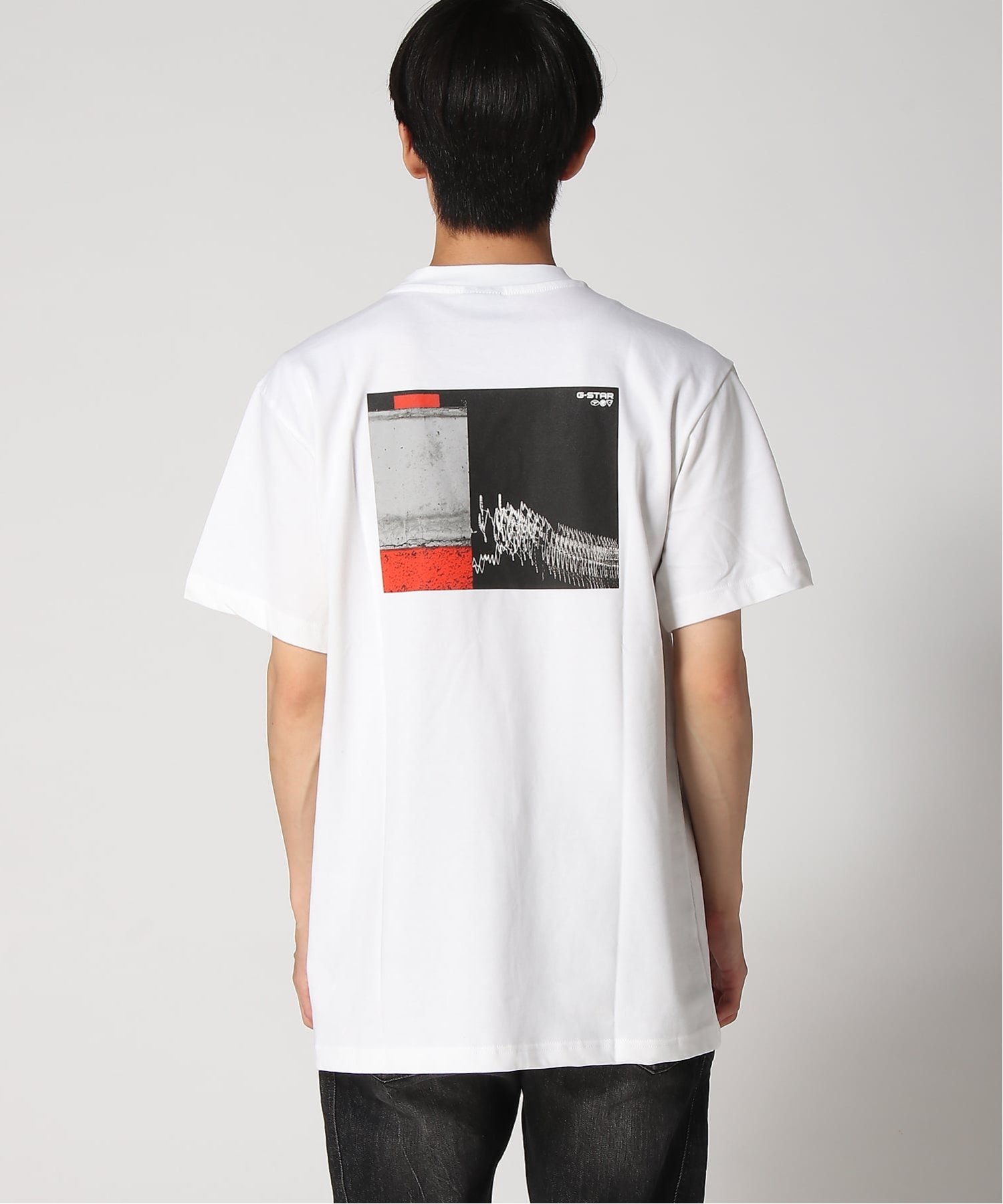 【公式ショップ】Digital Back Print T-Shirt/デジタルグラフィックバックプリントTシャツ ジースターロゥ トップス カットソー・Tシャツ ホワイト