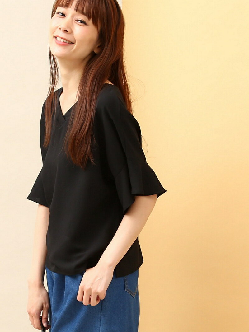 【SALE／70%OFF】ViS 2WAYジョーゼットフレア袖ブラウス ビス シャツ/ブラウス【RBA_S】【RBA_E】