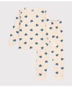 PETIT BATEAU スウェット長袖パジャマ プチバトー インナー・ルームウェア パジャマ ホワイト【送料無料】