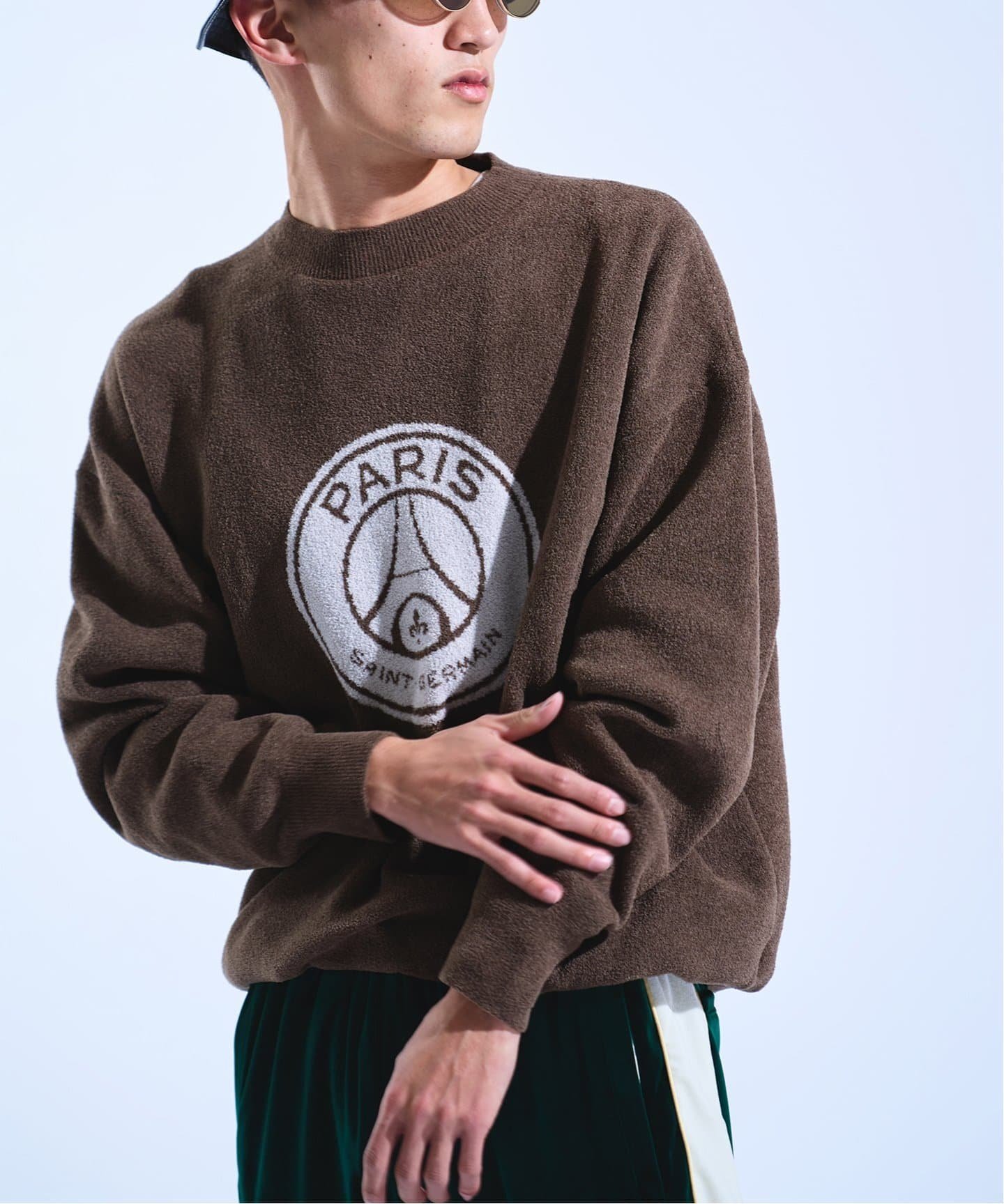 Paris Saint-Germain 【Paris Saint-Germain / パリ・サン=ジェルマン】JP FRONT LOGO PO エディフィス トップス ニット ブラウン ブラック【送料無料】のサムネイル