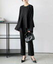 【SALE/50%OFF】La-gemme ビジューネック ペプラムフレアセットアップ ラジュール スーツ・フォーマル セットアップスーツ ブラック グリーン ...