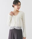 【SALE/30%OFF】JAYRO チュール付きカーディガン ジャイロ トップス カーディガン ホワイト グレー ベージュ ネイビー【送料無料】