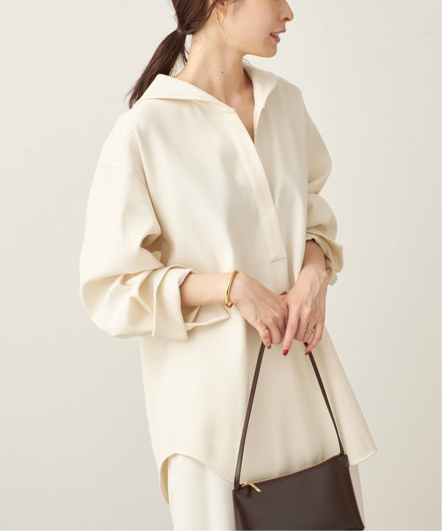 plage ダブルクロスフォルム ブラウス プラージュ トップス シャツ・ブラウス ベージュ ブラウン【送料無料】のサムネイル