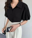 【SALE/50%OFF】Diosfront ボリューム袖バルーンシャツブラウス ディオスフロント トップス シャツ・ブラウス ホワイト ブラック ブルー ブラ...