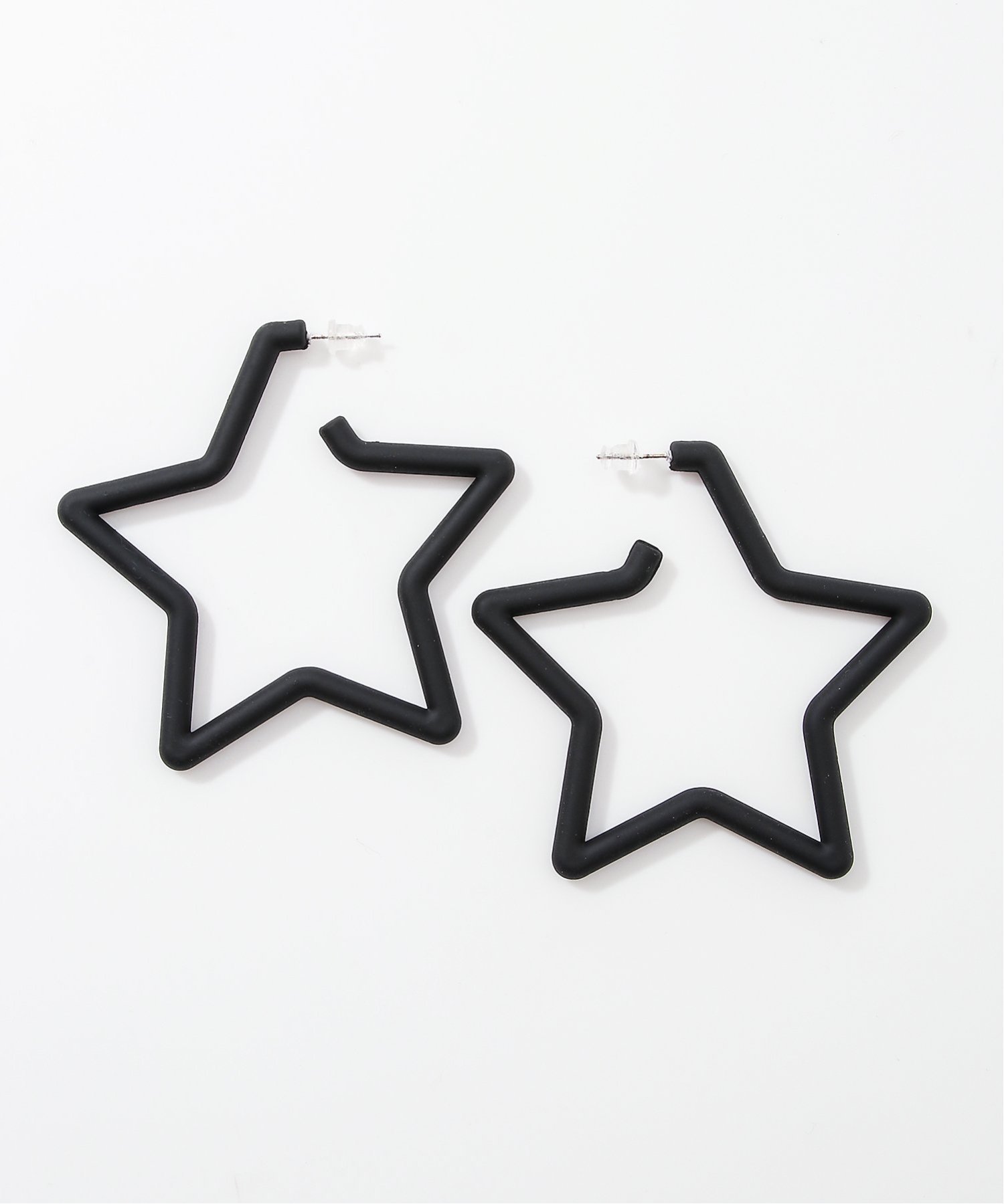 Fun&Daily マットカラースターラインピアス ファンアンドデイリー アクセサリー・腕時計 ピアス パープル レッド ブルー オレンジ グリーン ブラック ホワイト イエロー