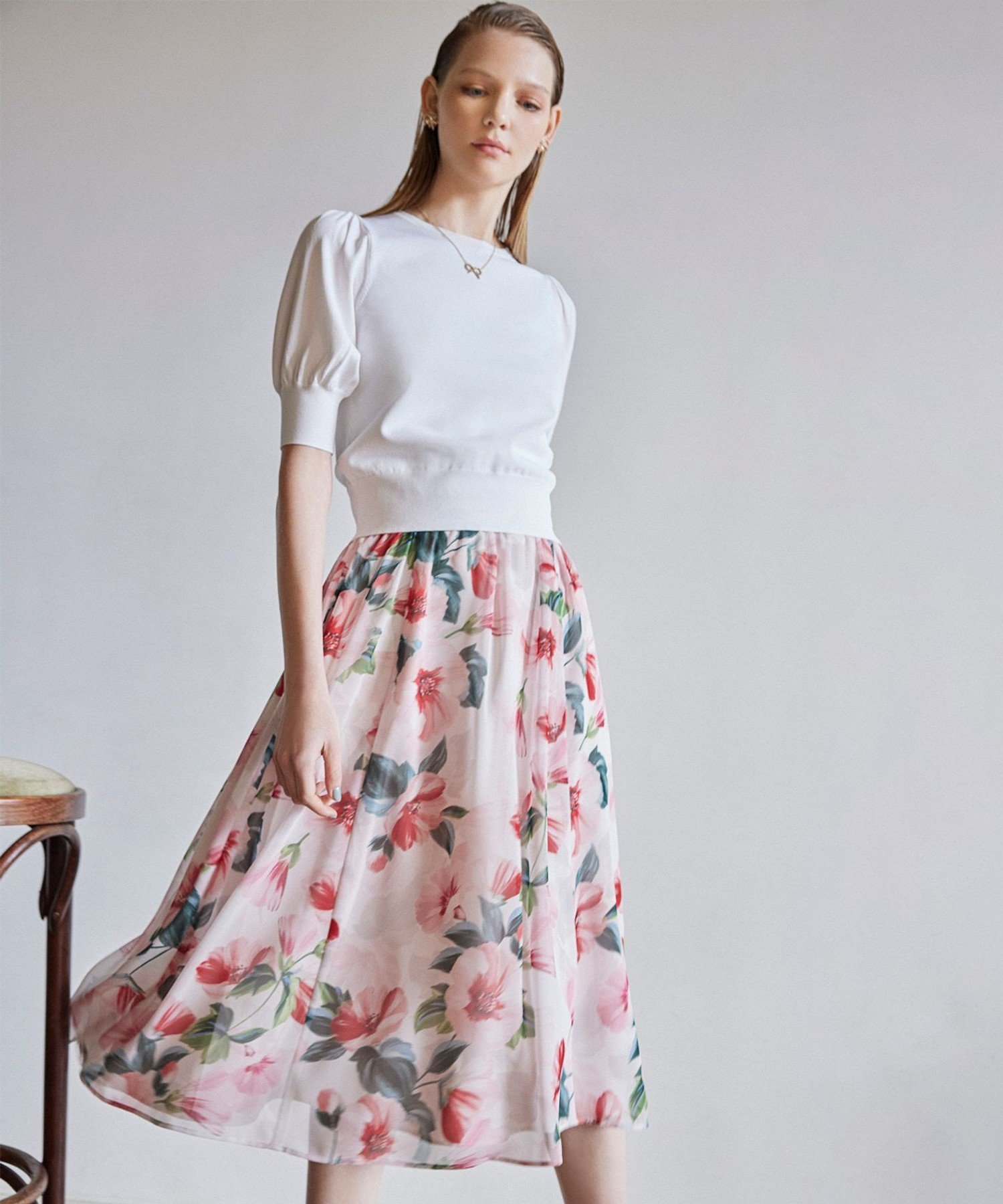 TOCCA 【消臭】FULL BLOOM PEONY SKIRT スカート トッカ スカート ロング・マキシスカート ピンク グリーン