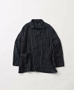 JOURNAL STANDARD 《予約》【FOLL/フォル】khadi cotton stripe jacket ジャーナル スタンダード ジャケット・アウター ブルゾン・ジャンパー ネイビー【送料無料】