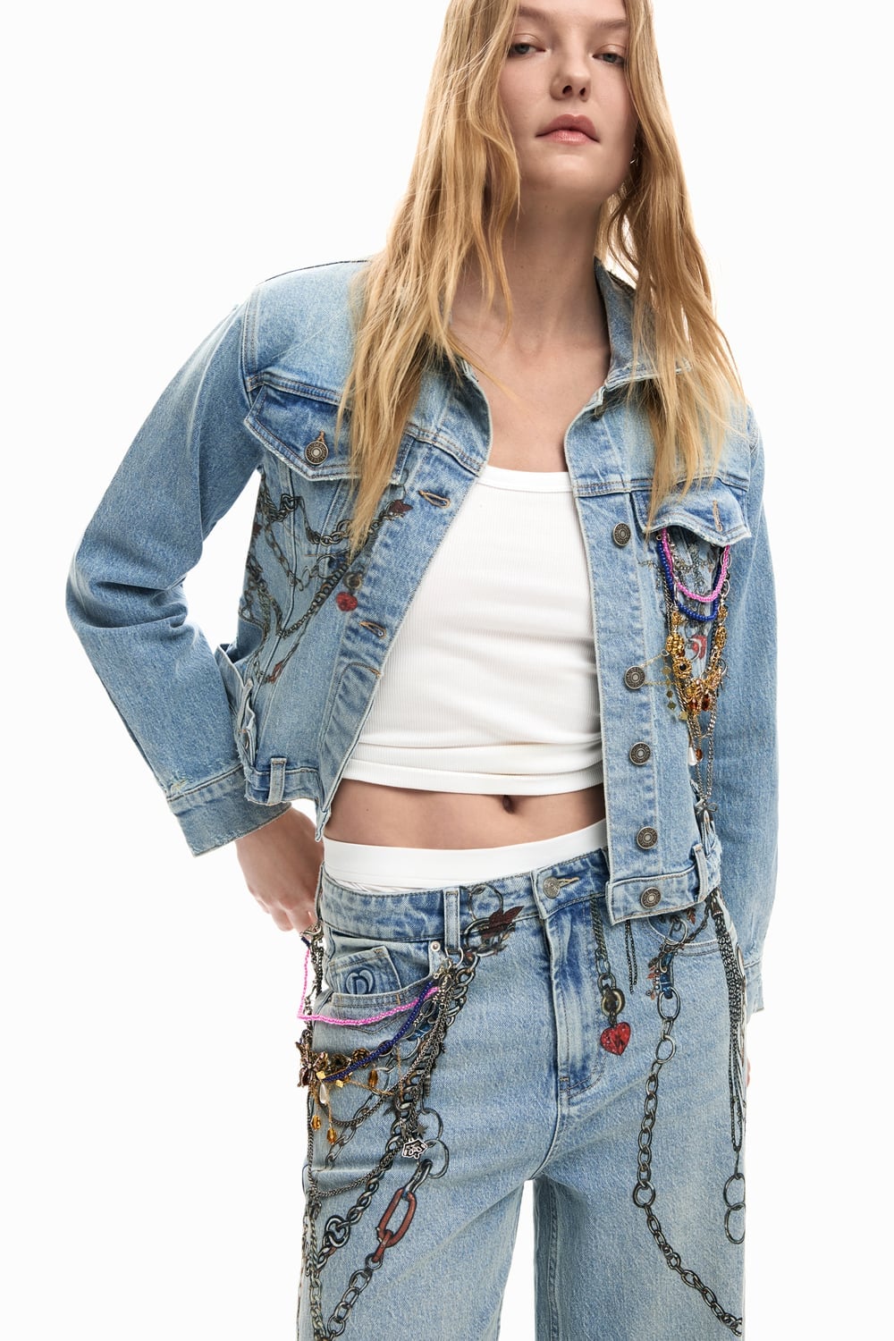 TRUCKER JACKET デシグアル ジャケット・アウター デニムジャケット ブルー