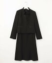 自由区 FORMAL 【襟華やか】パンシルキーグログランジャケット+ワンピース ジユウク スーツ・フォーマル セットアップスーツ ブラック【送料無料】