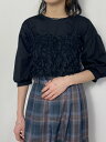 【SALE/50%OFF】NICOLE CLUB WEB限定チュールビスチェ&袖ドレープカットソー ニコル クラブ トップス その他のトップス ホワイト ブラッ...