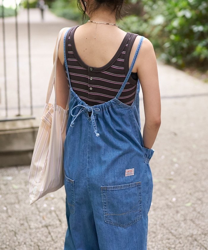 SOMETHING 별주 LOOSE FRILL OVERALL/프릴 살로펫 프릭스 스토어 올인원 오버올 오버올 살로펫 네이비 블루[무료우송]