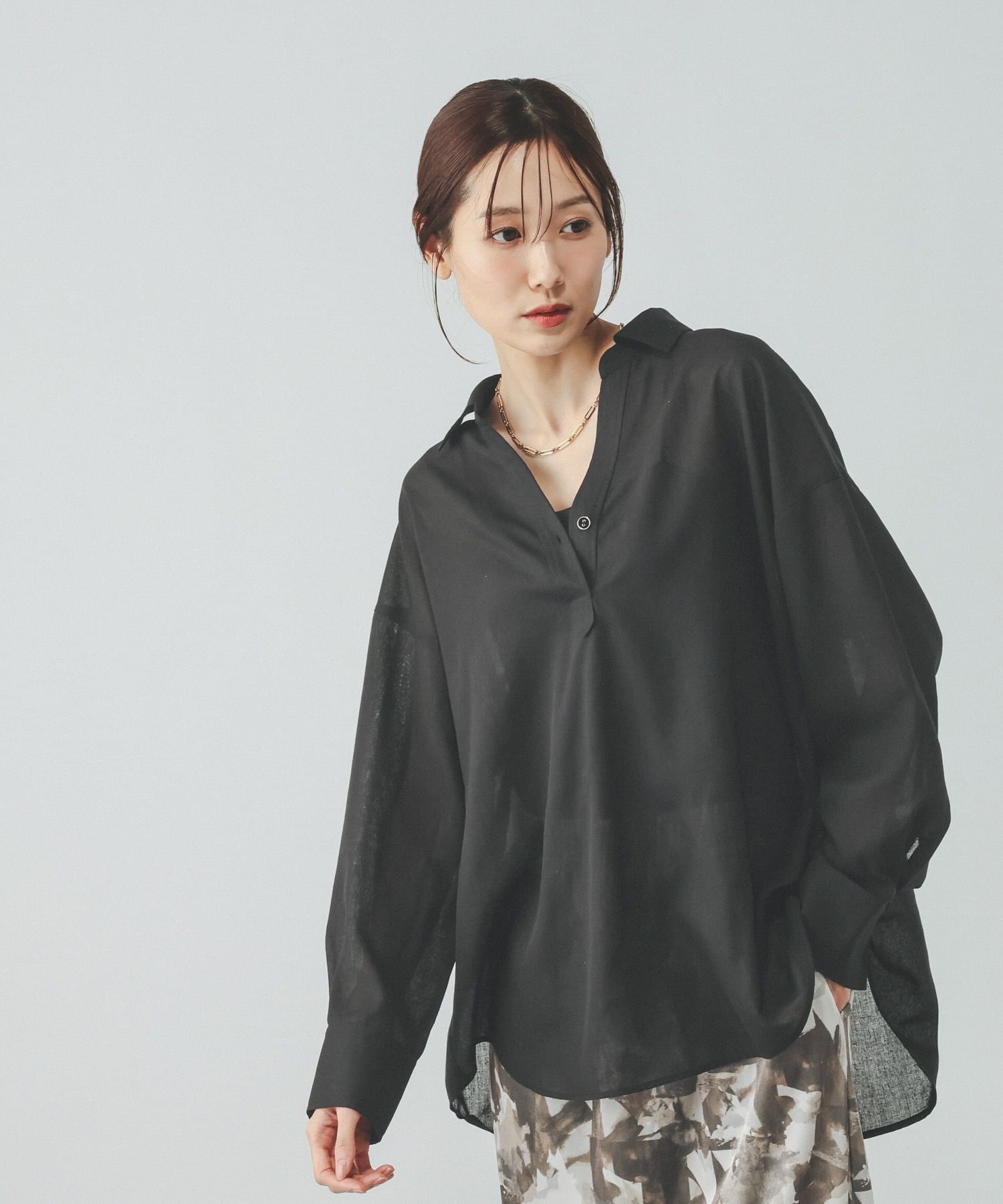 【SALE／52%OFF】GLOBAL WORK イージーケアリネンスキッパー/611203 グローバルワーク トップス シャツ・ブラウス グレー ブラック ブルー ブラウン ネイビー stylife-15634030 Rakuten Fashion サンプル画像2