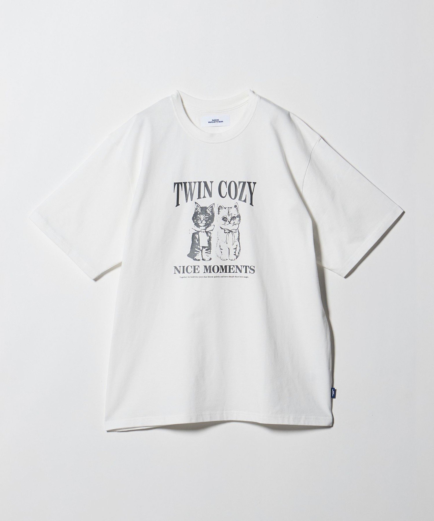 NICE WEATHER ＜NICE WEATHER＞アニマルプリント Tシャツ ビューティー＆ユース ユナイテッドアローズ トップス カットソー・Tシャツ ブルー ホワイト