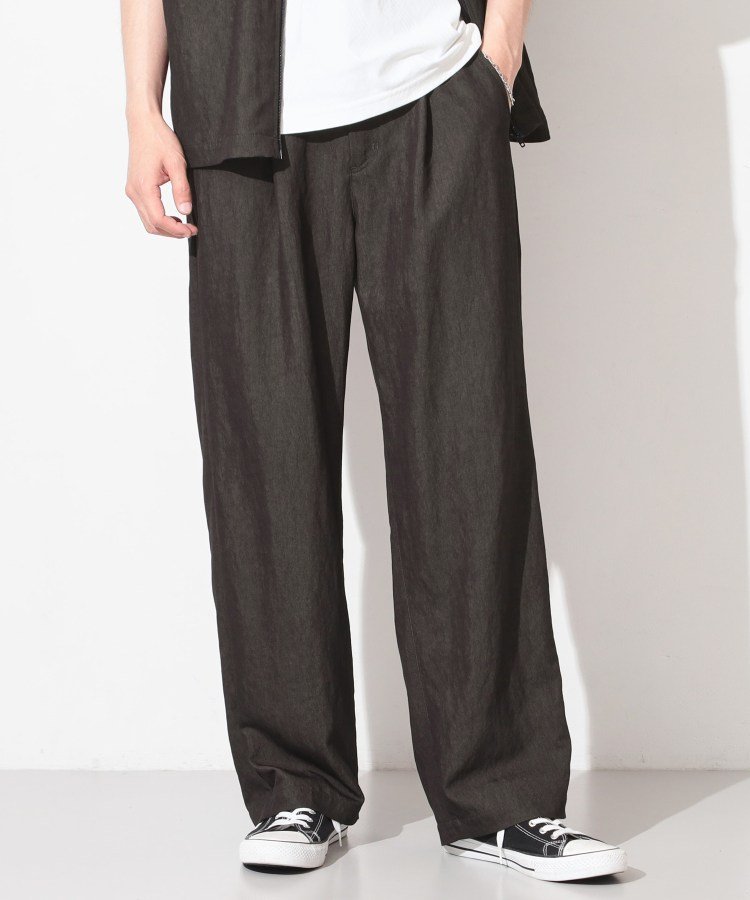 THE SHOP TK 【セットアップ可/洗濯機OK】デニムライク ワイドパンツ ザ ショップ ティーケー パンツ その他のパンツ ネイビー ブラック