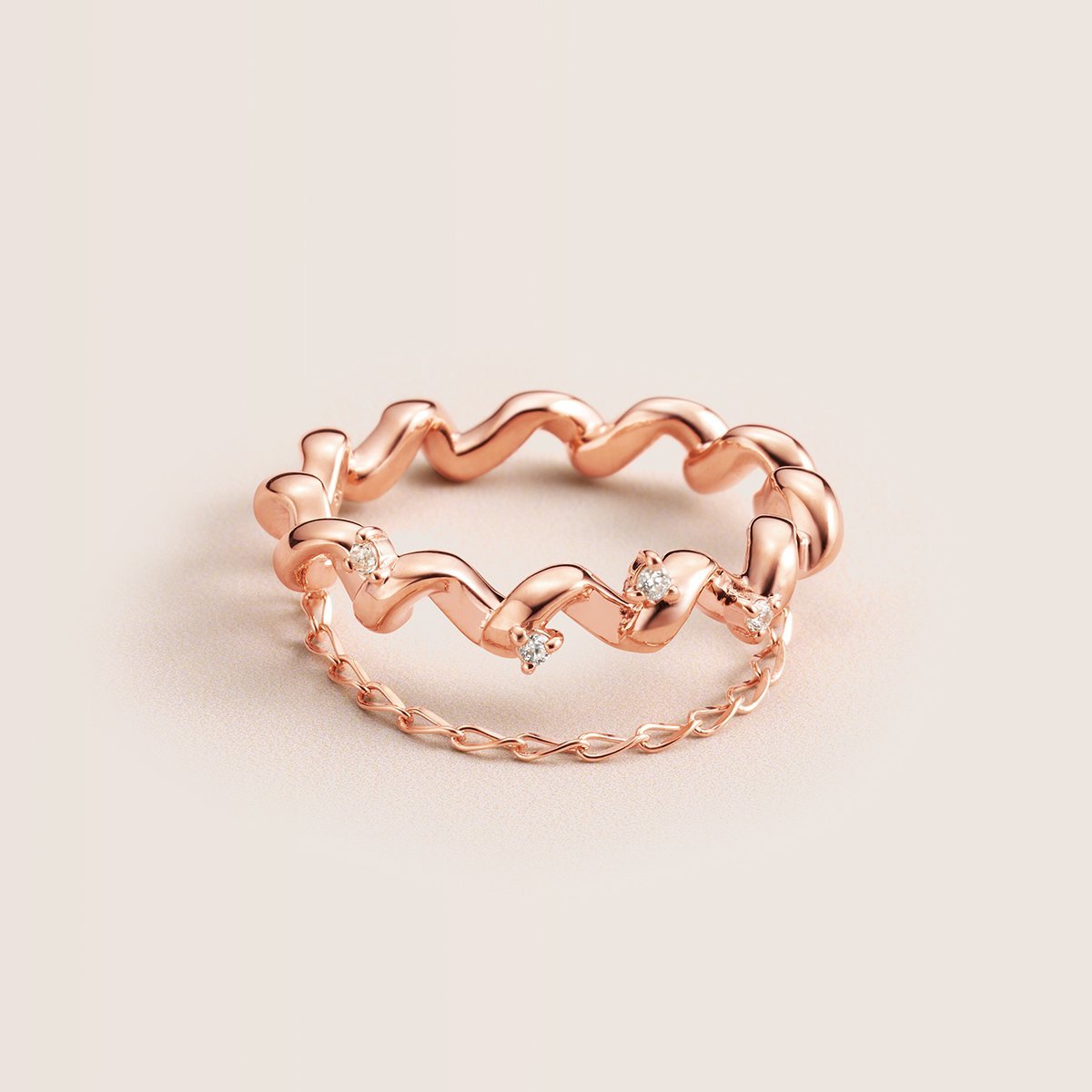 CANAL 4℃ 【AUTUMN COLLECTION】シルバー チェーン付き ピンキーリング カナルヨンドシー アクセサリー・腕時計 リング・指輪 ゴールド【送料無料】