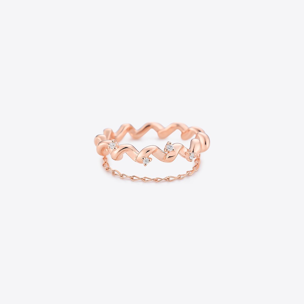 CANAL 4℃ 【AUTUMN COLLECTION】シルバー チェーン付き ピンキーリング カナルヨンドシー アクセサリー・腕時計 リング・指輪 ゴールド