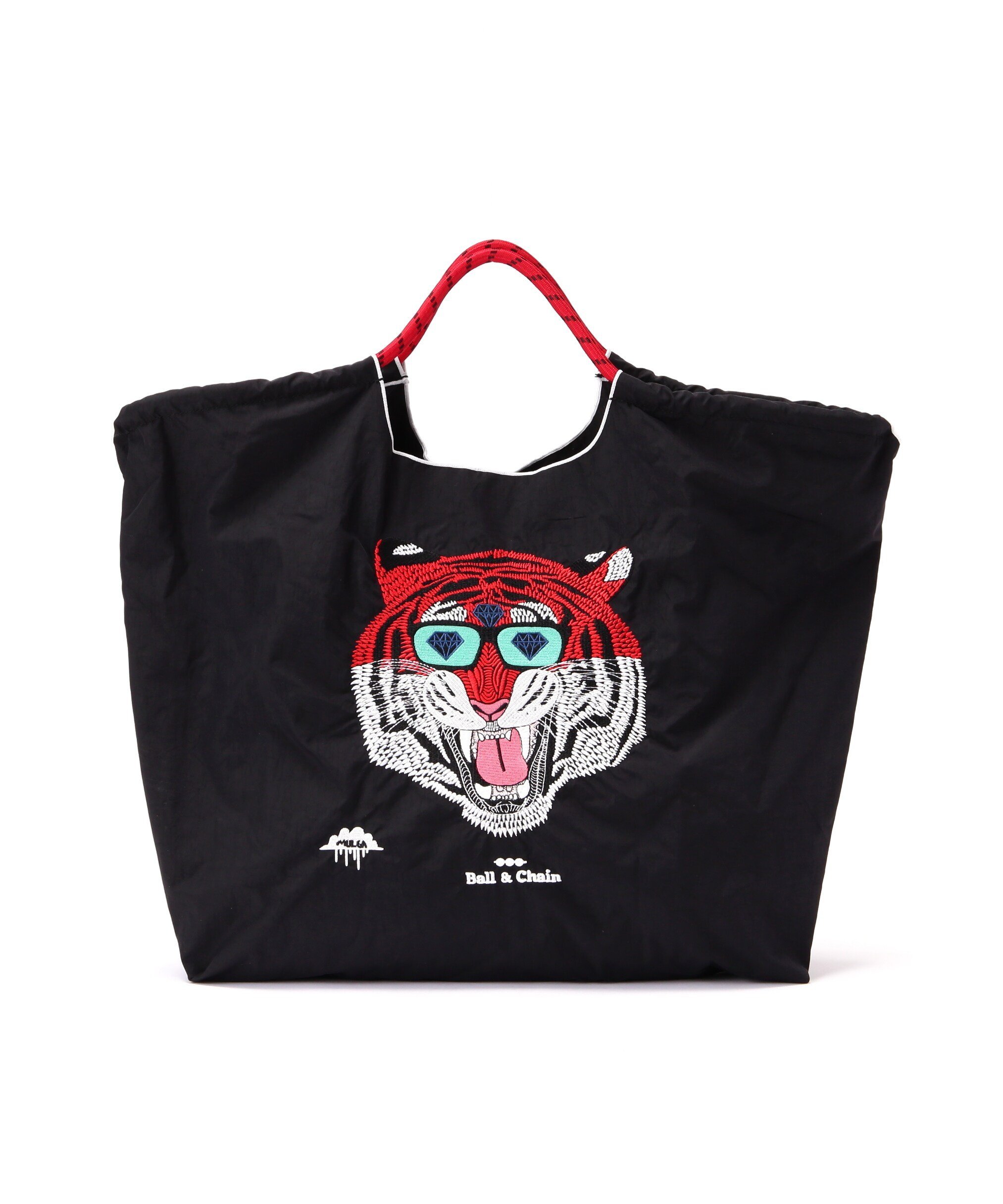 B'2nd Ball&Chain(ボールアンドチェーン) MULGA TORA/Lサイズ 刺繍ショッピングバッグ ビーセカンド バッグ その他のバッグ ブルー ブラック【送料無料】のサムネイル