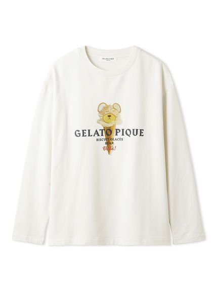 楽天Rakuten Fashion【SALE／20％OFF】gelato pique 【HOMME】レーヨンベアプリントTシャツ ジェラートピケ トップス カットソー・Tシャツ ホワイト ネイビー【送料無料】