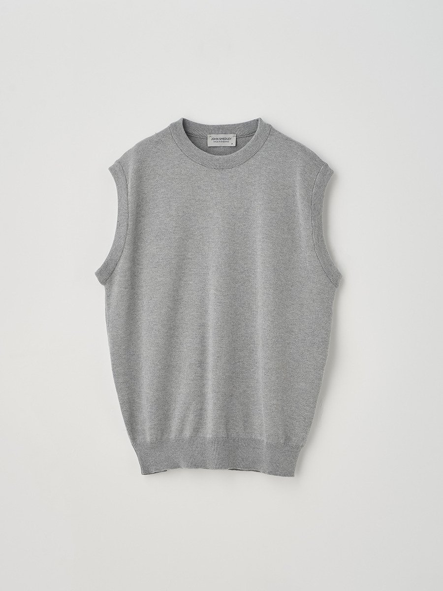 ジョンスメドレー トップス レディース JOHN SMEDLEY Crew neck Sleeveless Top ｜ S4702 ｜ 24G ジョンスメドレー トップス ニット シルバー【送料無料】