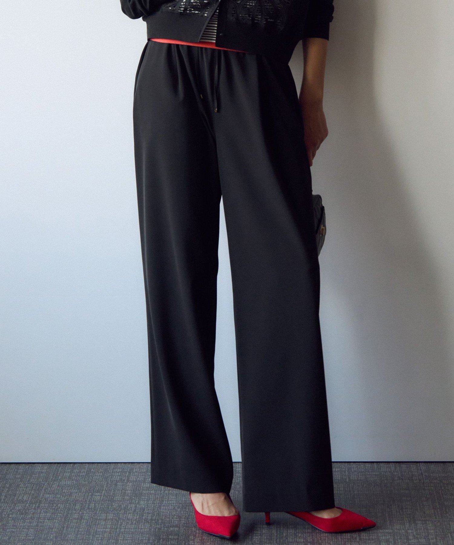 23区 【セットアップ対応/洗える】2WAYストレッチツイル ワイドパンツ ニジュウサンク パンツ 