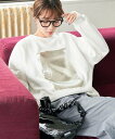 【SALE/10%OFF】FREAK'S STORE 箔 プリント 裏起毛 スウェット【限定展開】 フリークスストア トップス スウェット・トレーナー ブラック...
