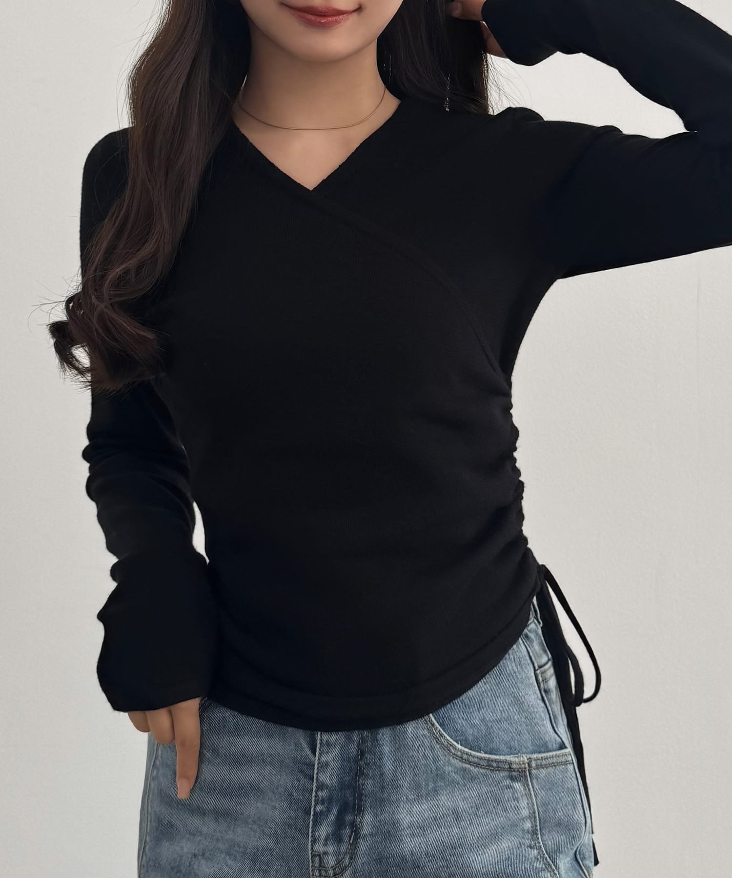 【SALE／23%OFF】JUNOAH CENEA カシュクール風ニットトップス ジュノア トップス ...