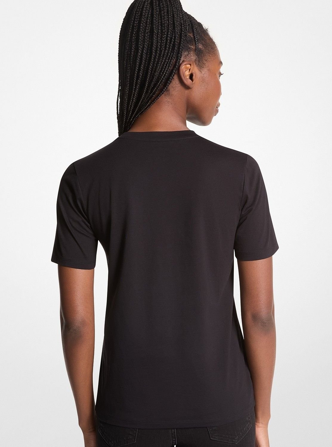 ラインストーン MK サークル ロゴ Tシャツ マイケルコース マイケル・コース トップス カットソー・Tシャツ ブラック