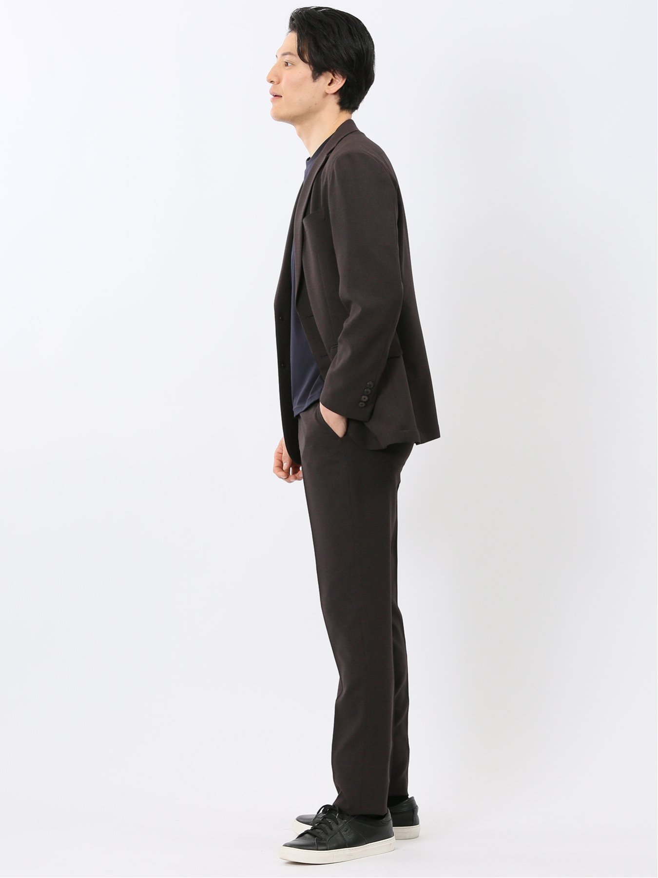 【SALE／10%OFF】TAKA-Q 軽量 メッシュ レギュラーフィット 2ボタン 2ピース スーツ 組織 茶 タカキュー スーツ・フォーマル セットアップスーツ【送料無料】