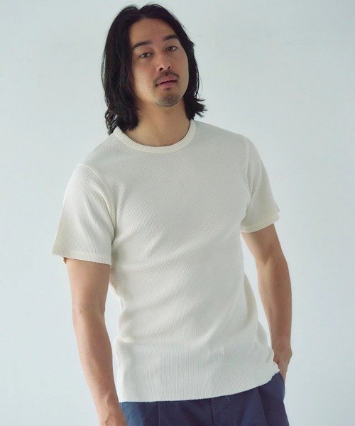 JACKROSE JE-サーマル/ピグメント クルーネック SSTEE(MENS) ジャックローズ トップス カットソー・Tシャツ ブラック ホワイト