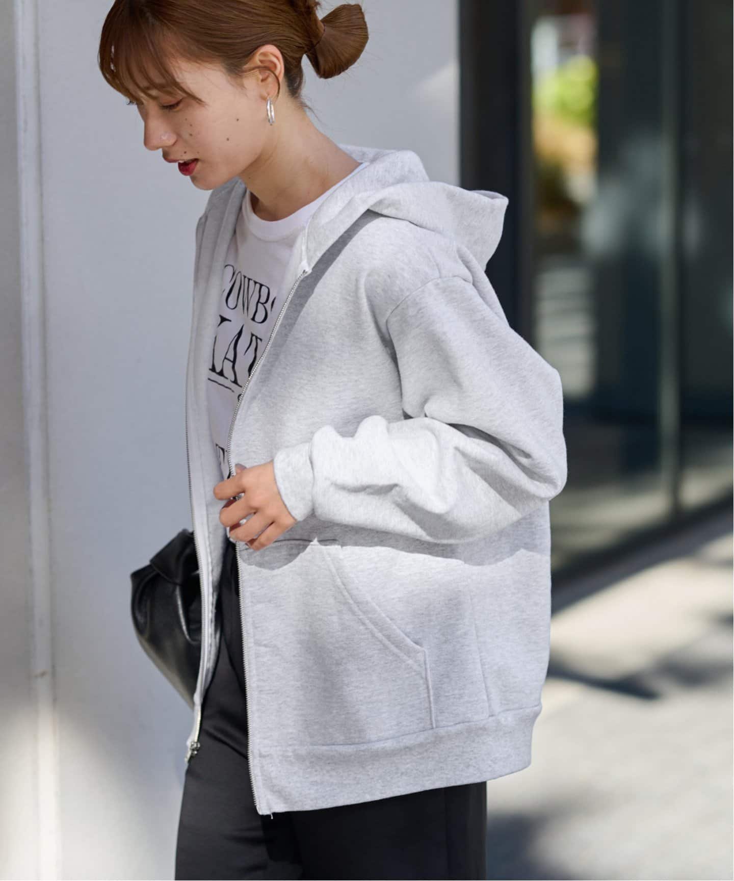 FRAMeWORK 【LOS ANGELES APPAREL / ロサンゼルスアパレル】 HOOD SWEAT SHIRT フレームワーク トップス パーカー・フーディー グレー ホワイト【送料無料】のサムネイル