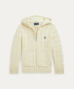POLO RALPH LAUREN (ボーイズ 2才~7才)ケーブル コットン フーデッド フルジップ セーター ラルフローレン トップス ニット ブラウン【送...