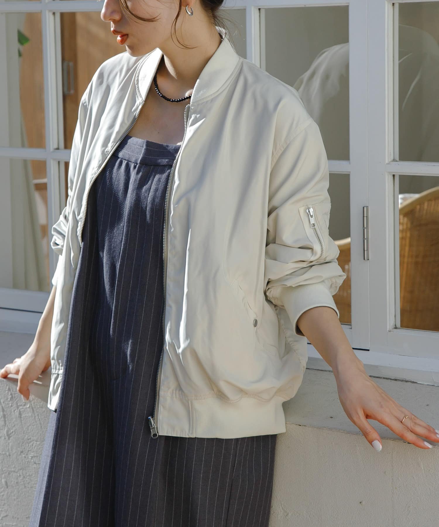 Sonny Label 『WEB限定』リバーシブルオーバーMA-1 サニーレーベル ジャケット・アウター MA-1 ブラック ホワイト【送料無料】