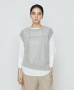 Gabardine K.T 【2WAY】和紙*peフリーゼヤーン スクエアメッシュベスト コムサ トップス アンサンブル ネイビー ホワイト グレー【送料無料】