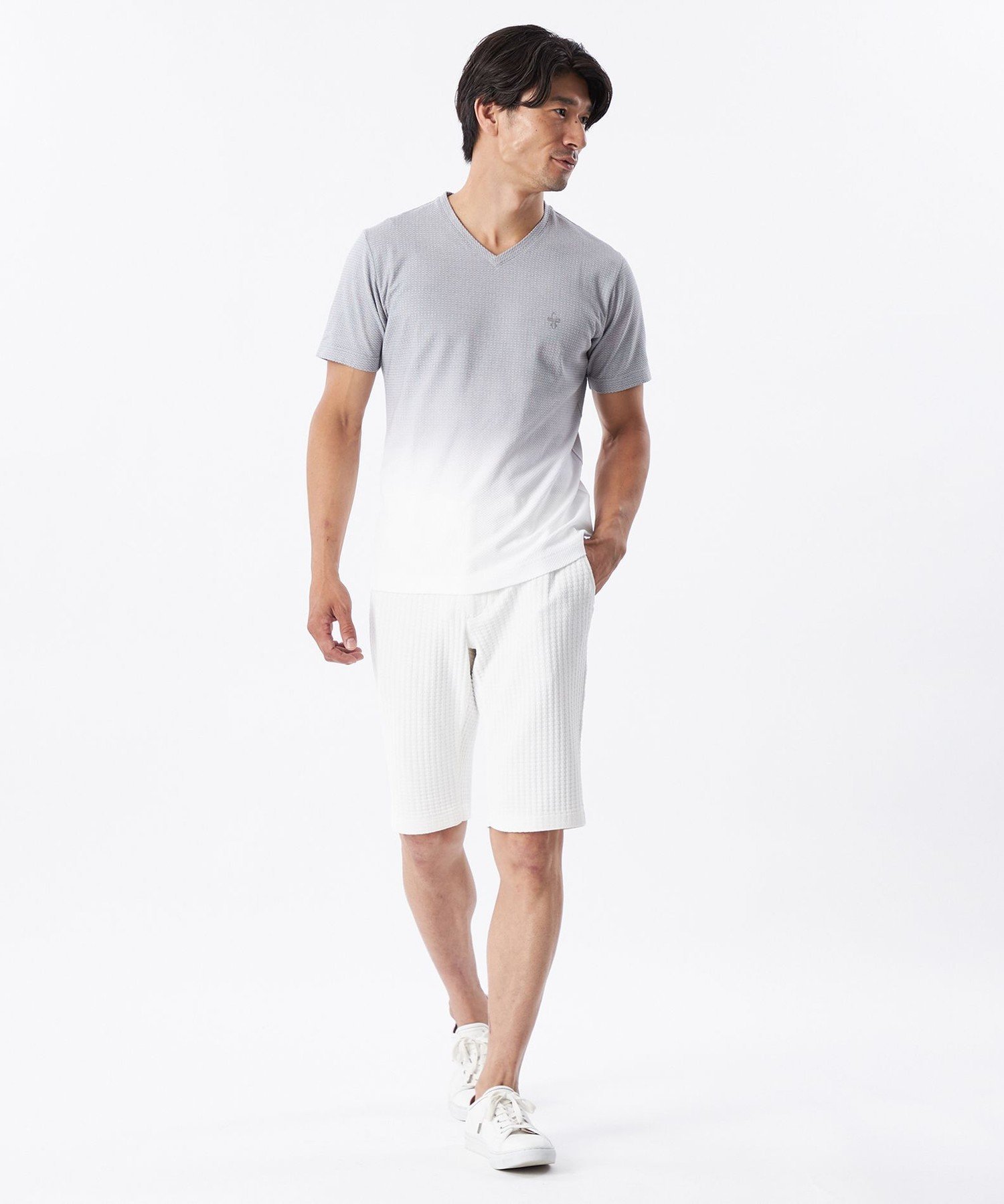 【SALE／30%OFF】EPOCA UOMO グラデーションカットソー エポカ トップス カットソー・Tシャツ ホワイト ネイビー【送料無料】