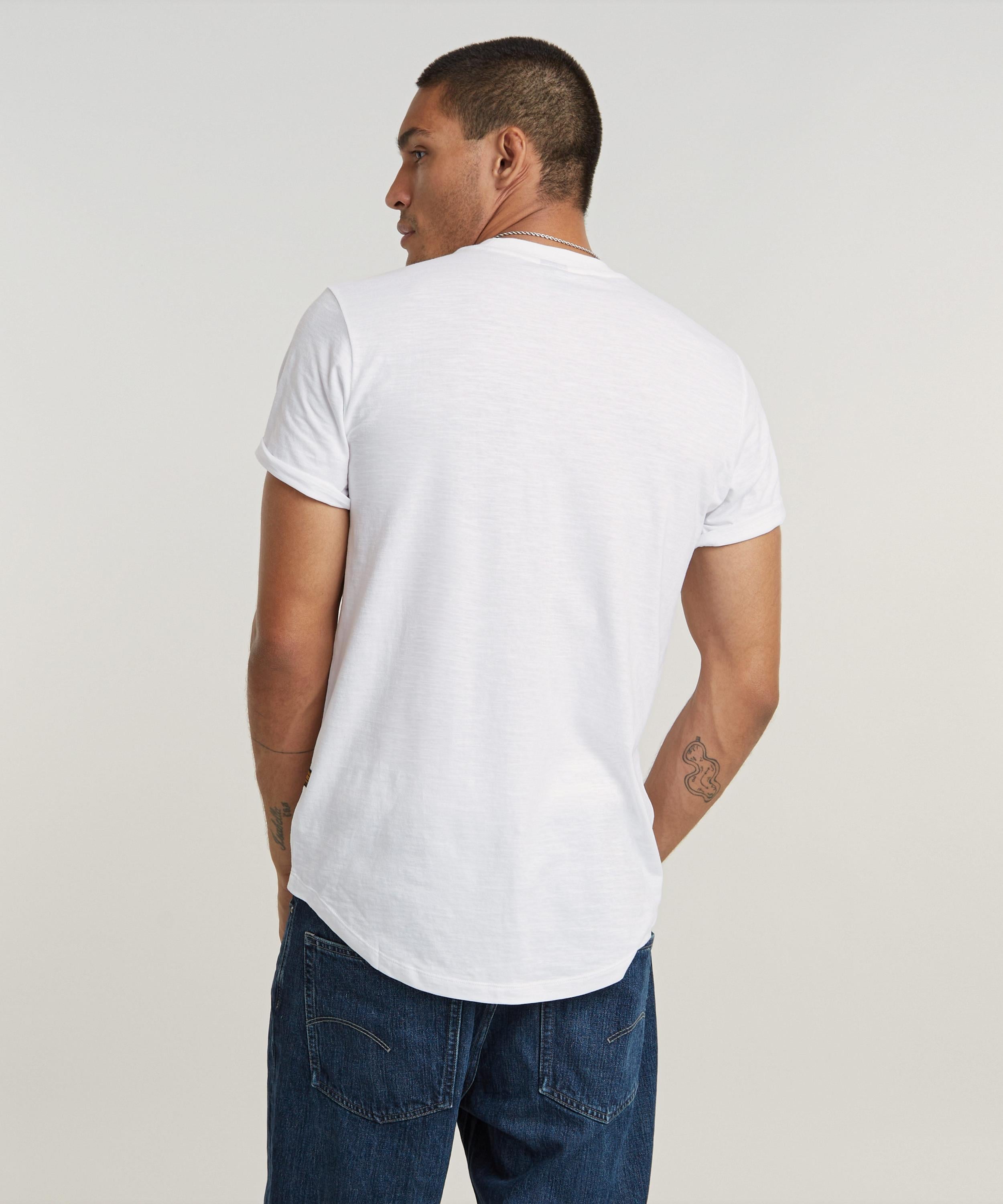 【公式ショップ】HQ OLD SCHOOL LOGO LASH T-SHIRT/クラシックロゴプリントフォトTシャツ ジースターロゥ トップス カットソー・Tシャツ ホワイト