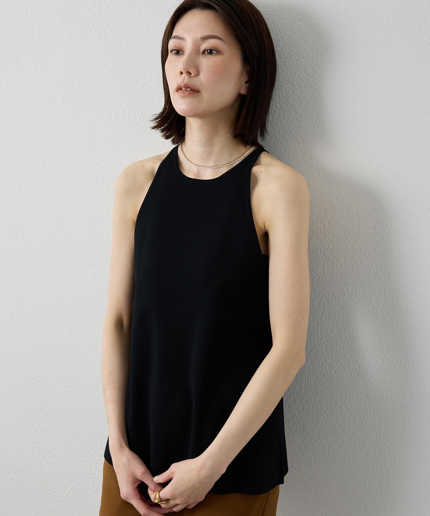 Whim Gazette 【Drawing Numbers】ホルターニットタンク ウィム ガゼット トップス ニット ブラック【送料無料】
