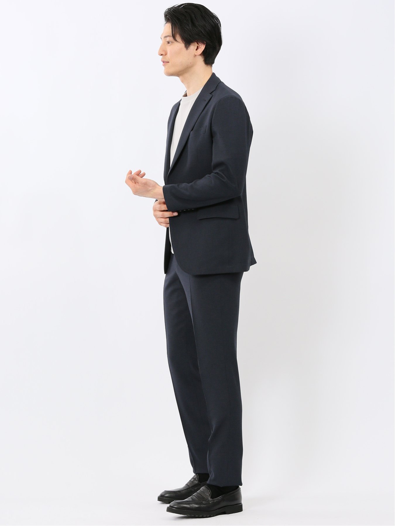 【SALE／10%OFF】TAKA-Q 軽量 メッシュ レギュラーフィット 2ボタン 2ピース スーツ 組織 青 タカキュー スーツ・フォーマル セットアップスーツ ブルー【送料無料】