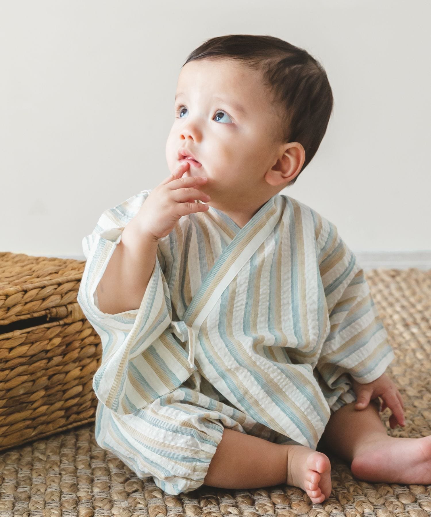 pairmanon ユニセックス甚平ロンパース ペアマノン 着物・浴衣・和装小物 浴衣 ベージュ ホワイト ピンクのサムネイル