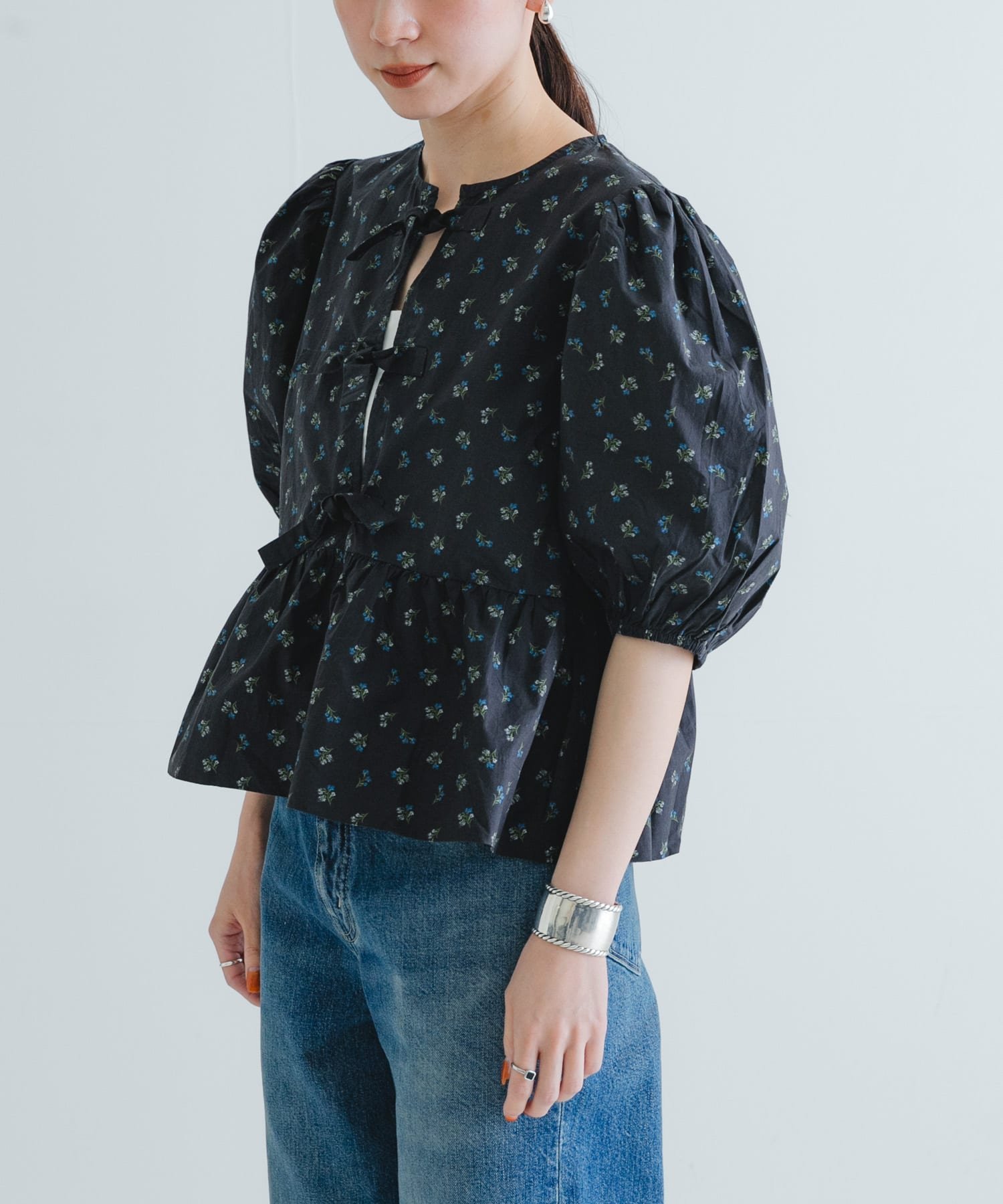 URBAN RESEARCH GANNI Printed Cotton Peplum Blouse アーバンリサーチ トップス シャツ・ブラウス【送料無料】のサムネイル