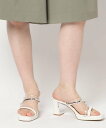 【SALE/10%OFF】ESPERANZA クリア*メタリックラインコンビヒールサンダル エスペランサ シューズ・靴 サンダル ピンク ホワイト ブラック【送...