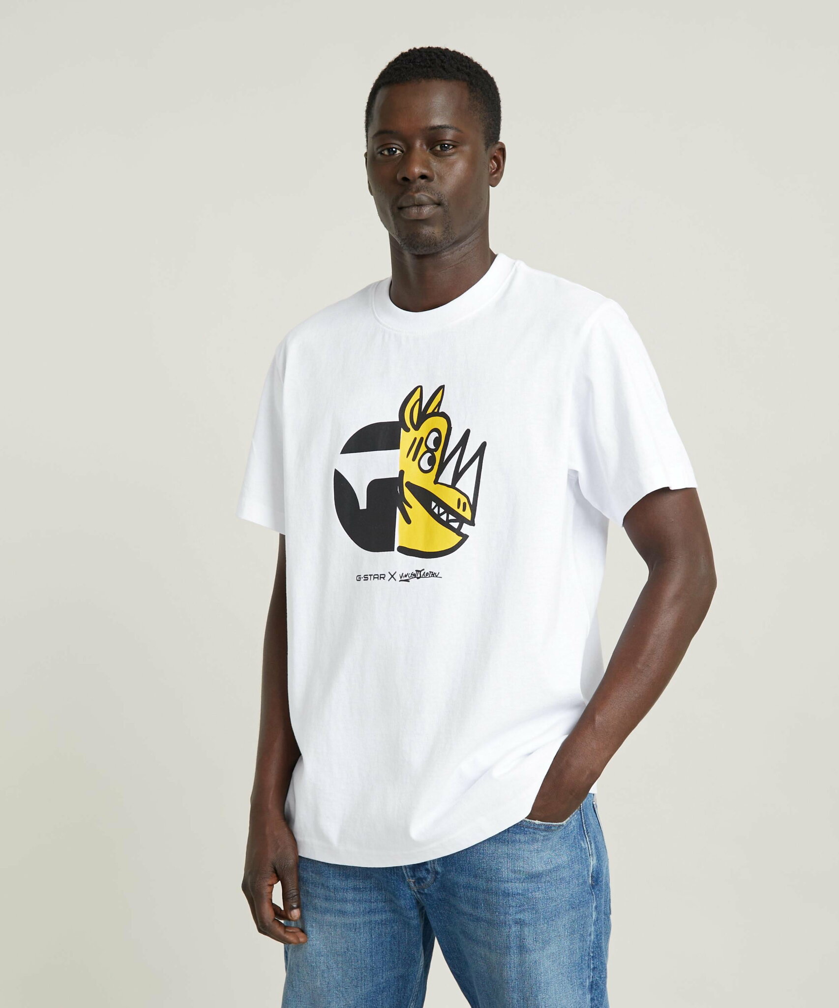【SALE/30%OFF】G-Star RAW 【公式ショップ】RHINO CARTOON LOOSE T-SHIRT/アートグラフィックプリントルーズTシャツ ジースターロゥ トップス カットソー・Tシャツ ホワイト【送料無料】