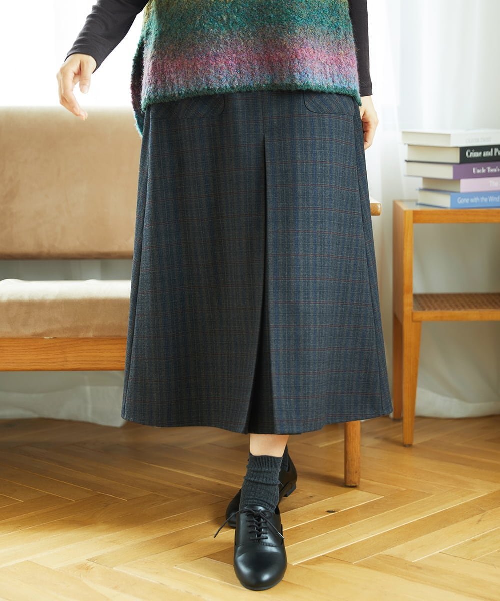 GIANNI LO GIUDICE [洗える]レーヨン混ストレッチチェックスカート ジャンニロジュディーチェ スカート..