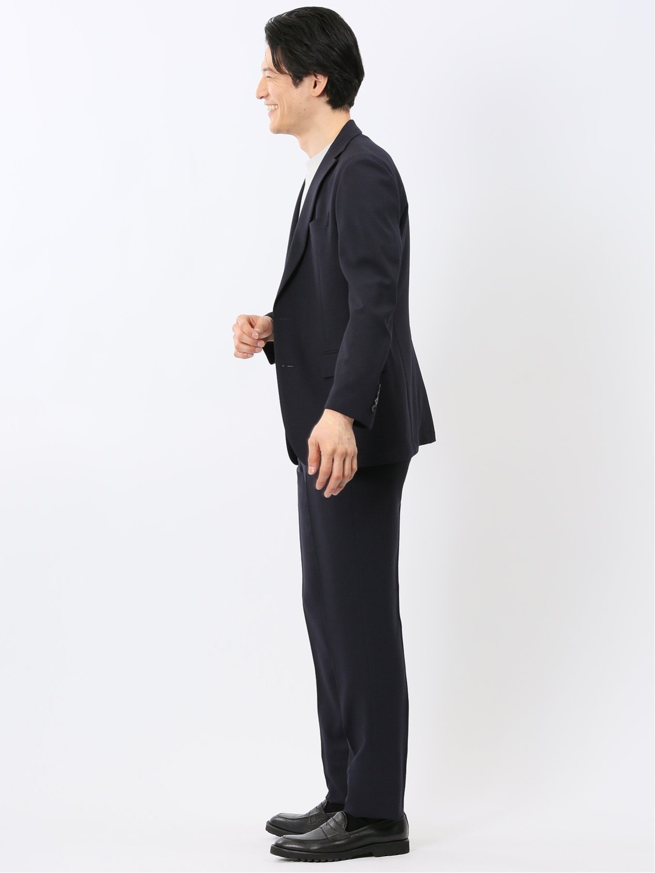 【SALE／10%OFF】TAKA-Q 軽量 メッシュ レギュラーフィット 2ボタン 2ピース スーツ 組織 紺 タカキュー スーツ・フォーマル セットアップスーツ ネイビー【送料無料】